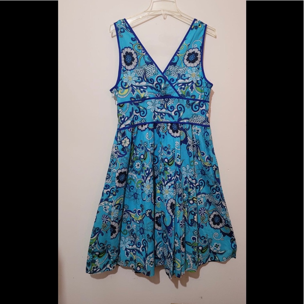 Blue Floral Midi Dress